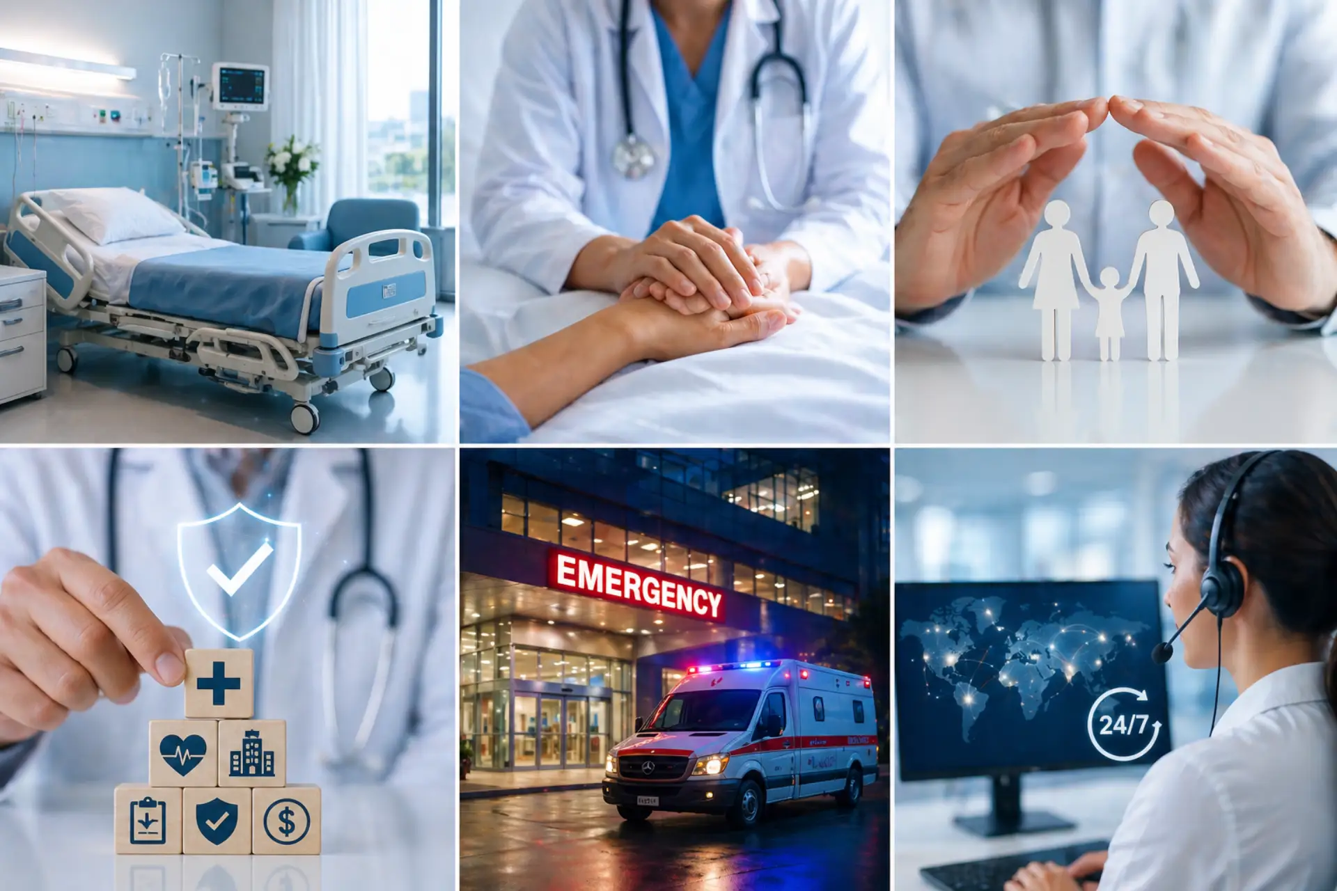 Hospitalization Assistance Plan concept collage