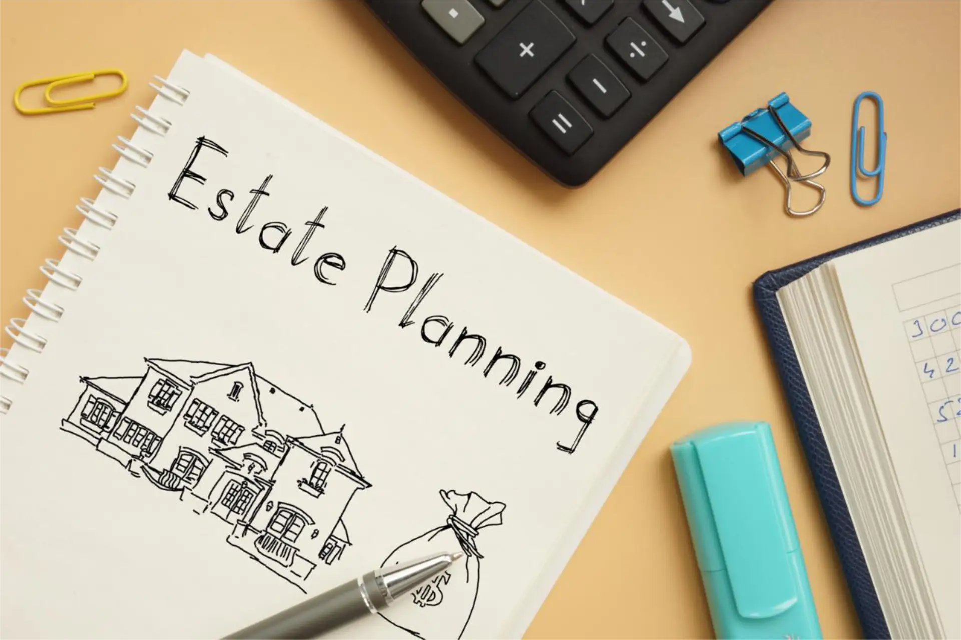 Notebook with Estate Planning as title
